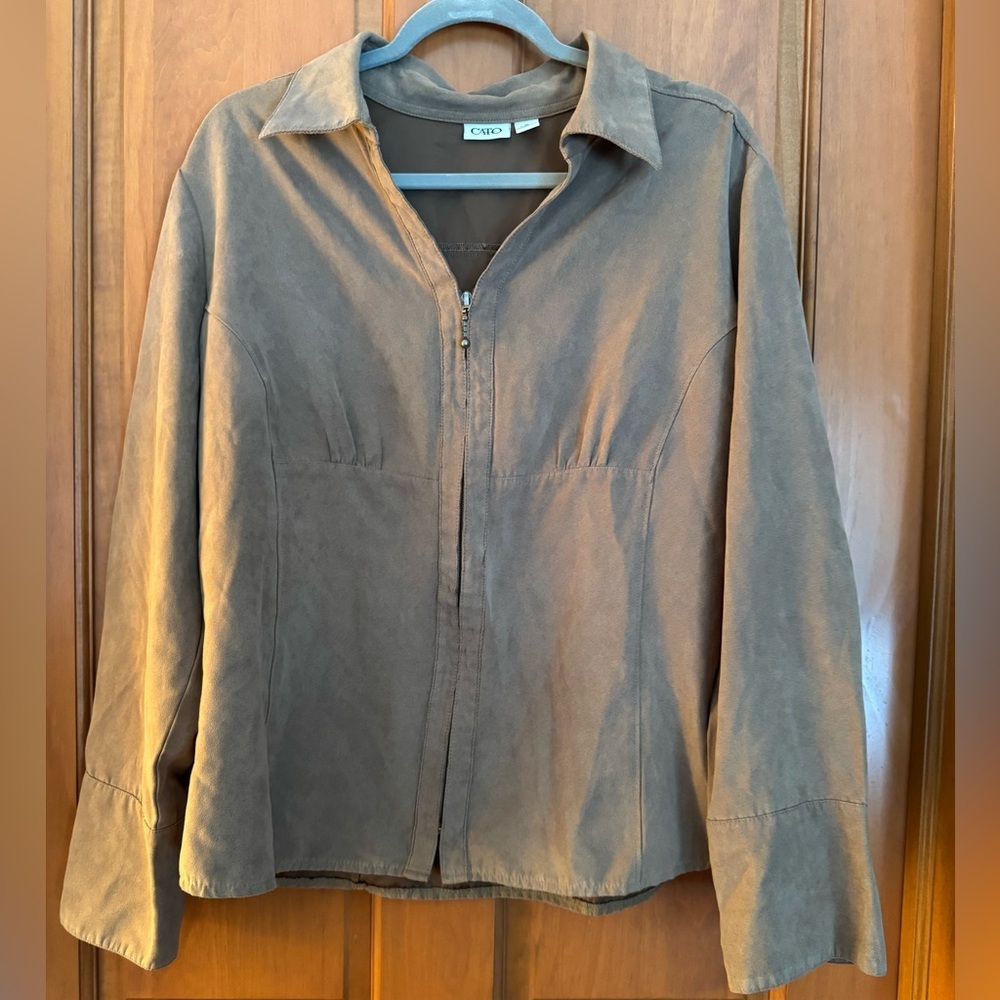 Cato Taupe Zip-Up Jacket